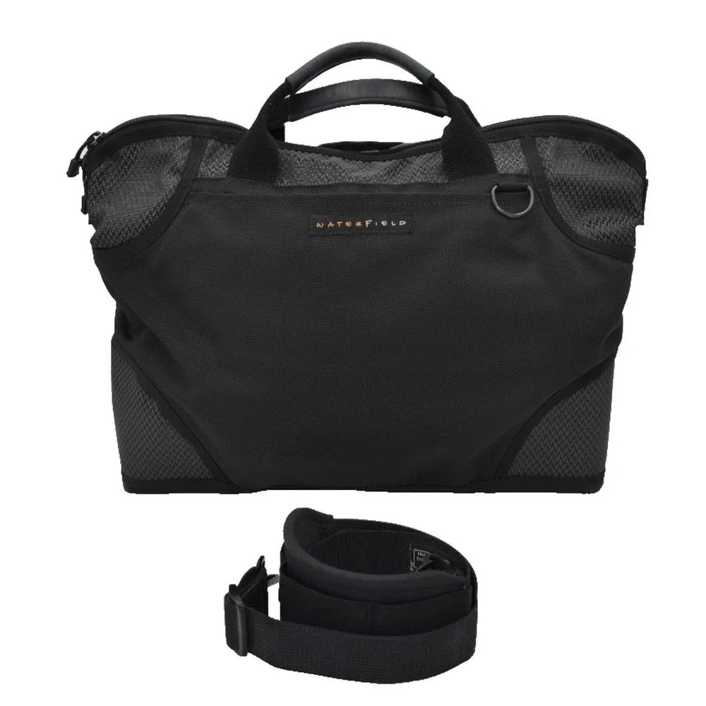 Vtg Waterfield Designs Cozmo Laptop Briefcase - Black Tote Bag - Made In SF USA